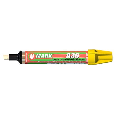 U-Mark A30 Paint Mark Yellow BroadTip 6/bx 10306